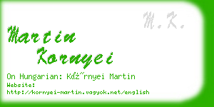 martin kornyei business card